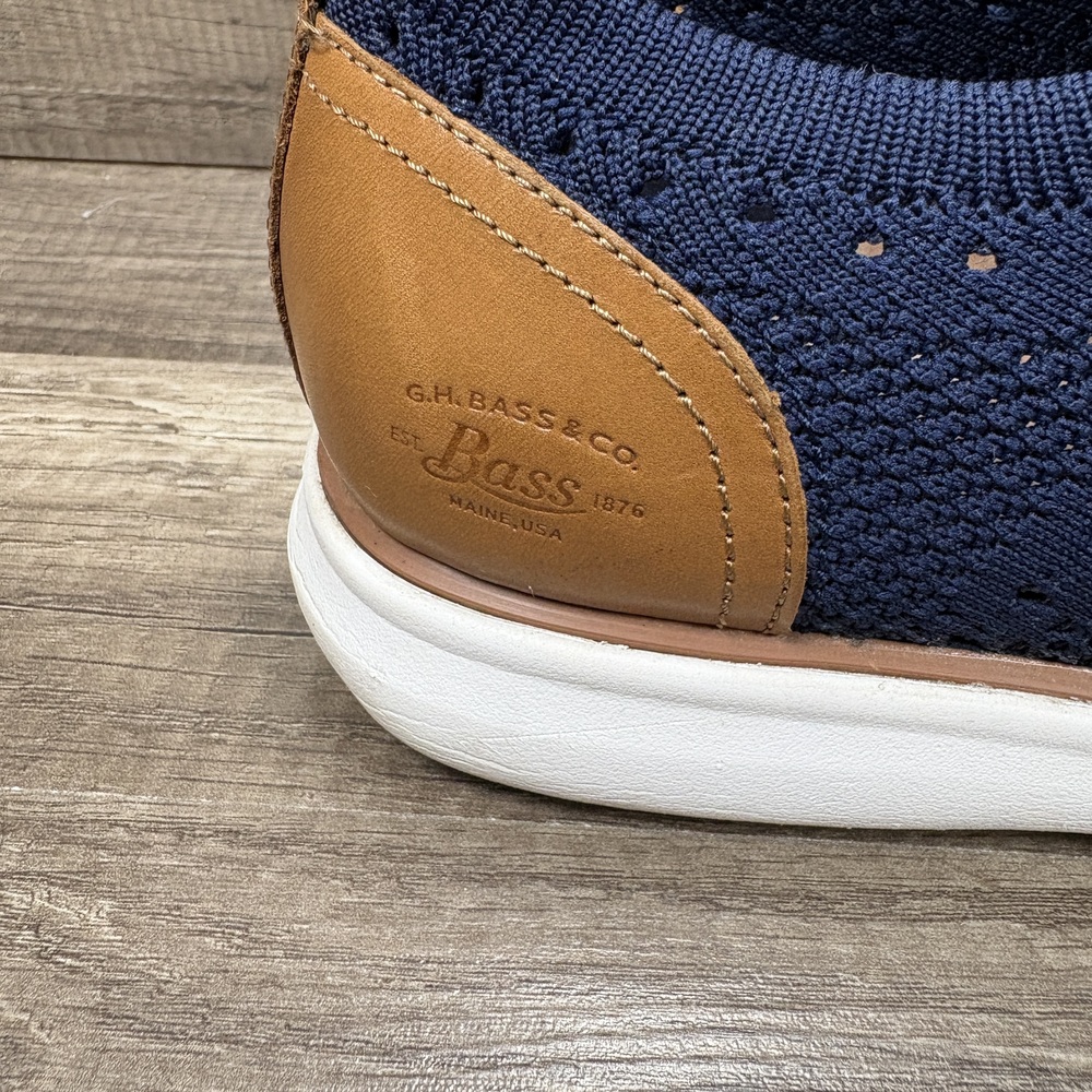 G.H. Bass & Co. Knit Lace-up Oxfords Blue Brown Mens Size 9.5 71321172U Sneakers - Picture 2 of 10